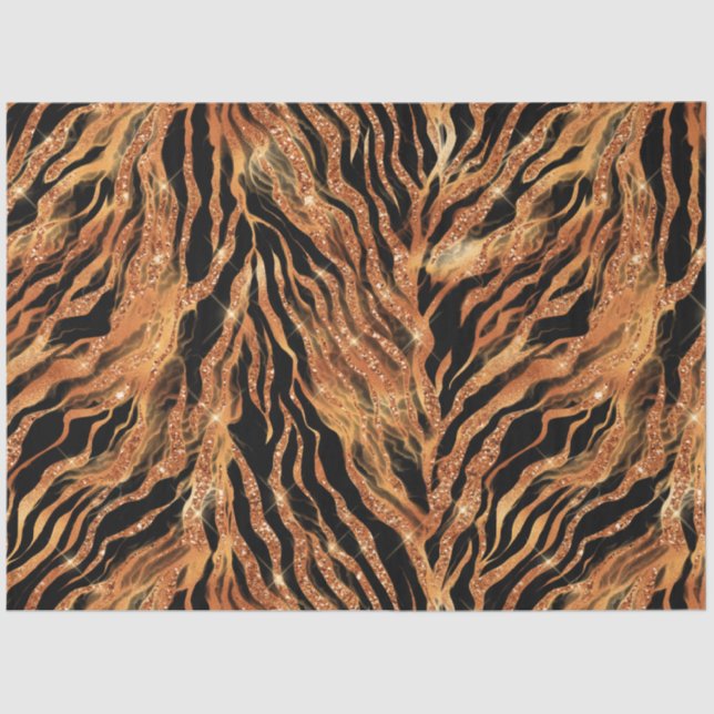 Papel De Seda O Design da série Glitter Tiger nº 11 (Frente )