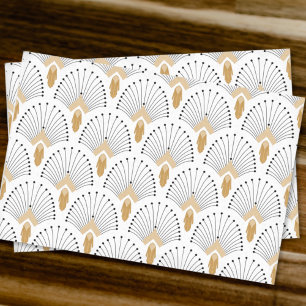 Papel De Seda O fã do branco, o Dourado e o preto do art deco