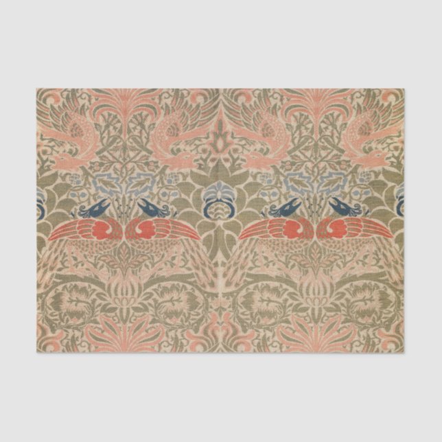 Papel De Seda O famoso padrão dos pássaros de William morris (Frente )