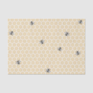 Papel De Seda O favo de mel rústico do vintage Bumble a abelha
