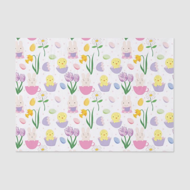 Papel De Seda O feriado bonito do coelhinho da Páscoa telhou o (Frente )