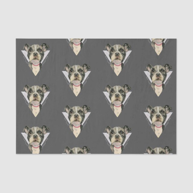 Papel De Seda O "filhote de cachorro Eyes" a aguarela do cão do (Frente )