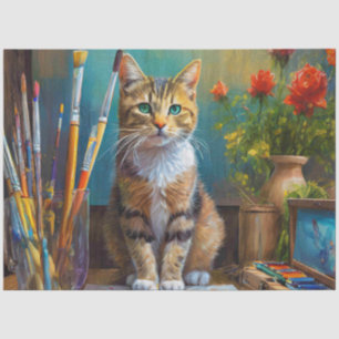Papel De Seda O Gato Artístico
