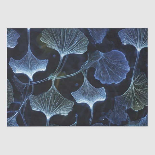 Papel De Seda O Ginkgo Azul Luminograma Deixa A Dissociação / (Frente )