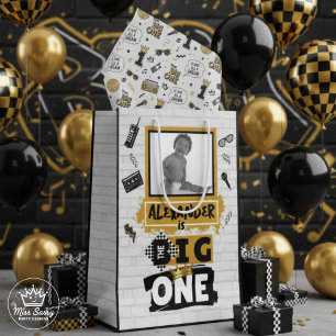 Papel De Seda O Grande   Primeiro aniversario Hip Hop Preto e Do