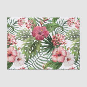 Papel De Seda O hibiscus tropical floresce o teste padrão da