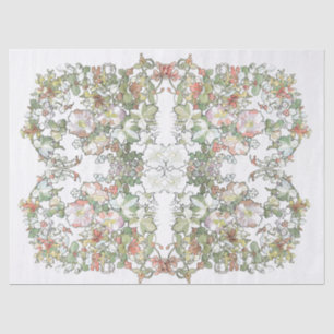 Papel De Seda O Hollyhock de Nouveau da arte de Mucha floresce o