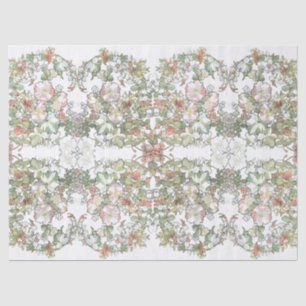 Papel De Seda O Hollyhock de Nouveau da arte de Mucha floresce o