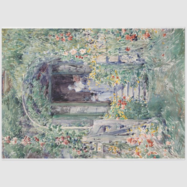 Papel De Seda O Jardim em sua Glória por Childe Hassam (Frente )