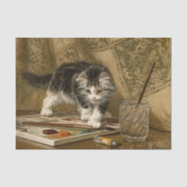 Papel De Seda O jovem artista de Henriette Ronner-Knip