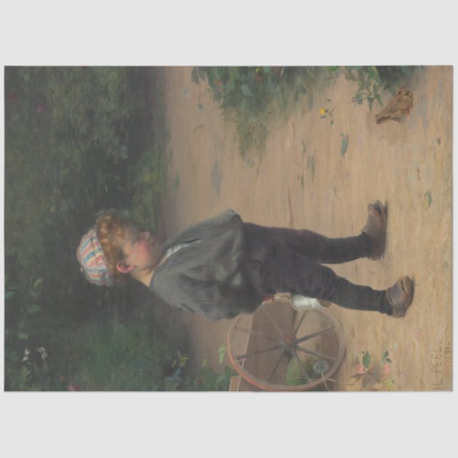 Papel De Seda O Jovem Biólogo com Sapo (por Paul Peel) (Frente )