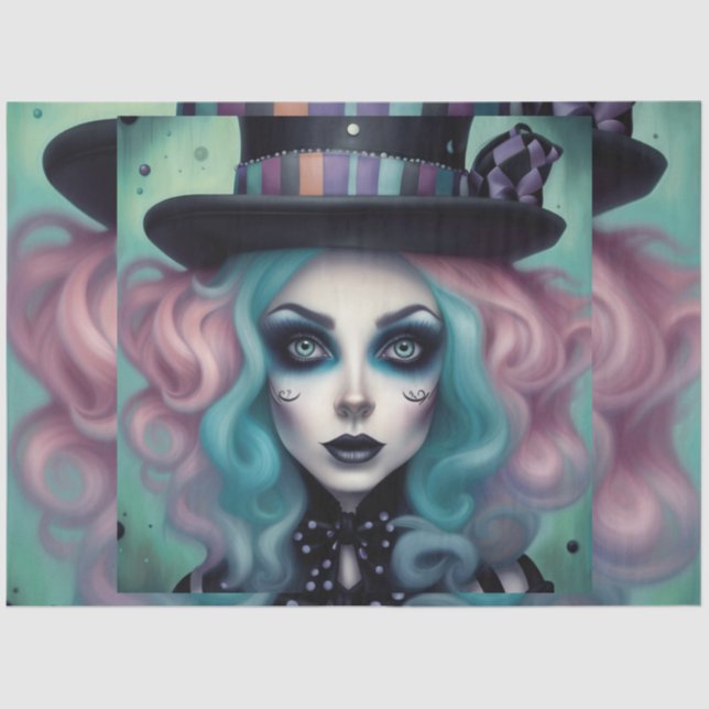 Papel De Seda O Mad Hat Maker Wonderland Decoupage Paper (Frente )