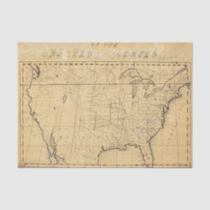 Papel De Seda O mapa das crianças dos Estados Unidos