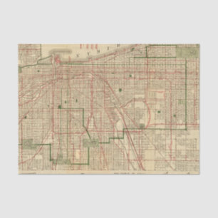 Papel De Seda O mapa de Blanchard de Chicago