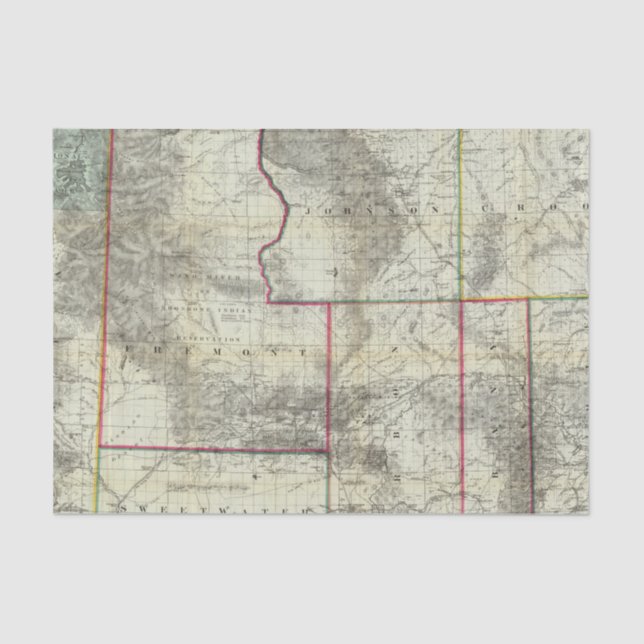 Papel De Seda O mapa novo de Holt, Wyoming (Frente )