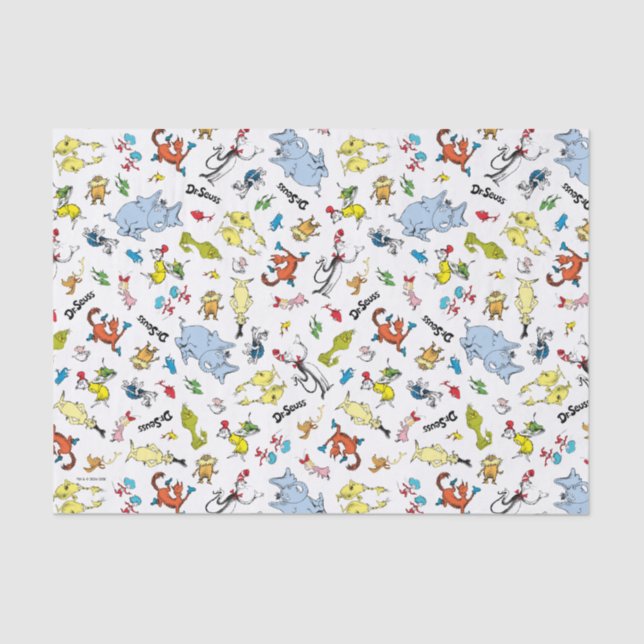 Papel De Seda O Mundo do Dr. Seuss Pattern (Frente )
