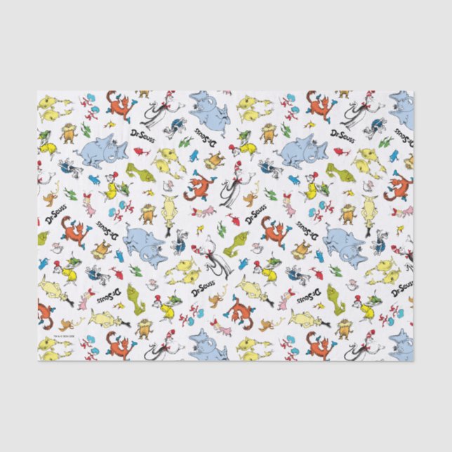 Papel De Seda O Mundo do Padrão de Dr. Seuss (Frente )