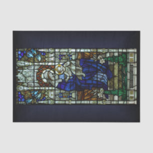 Papel De Seda O Natal do vitral de Madonna e da criança
