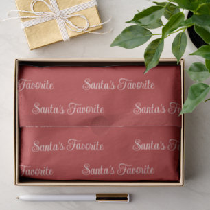 Papel De Seda O Natal Favorito do Papai Noel Tijolo Vermelho e