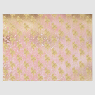 Papel De Seda O ouro cora unicórnio mágico cor-de-rosa