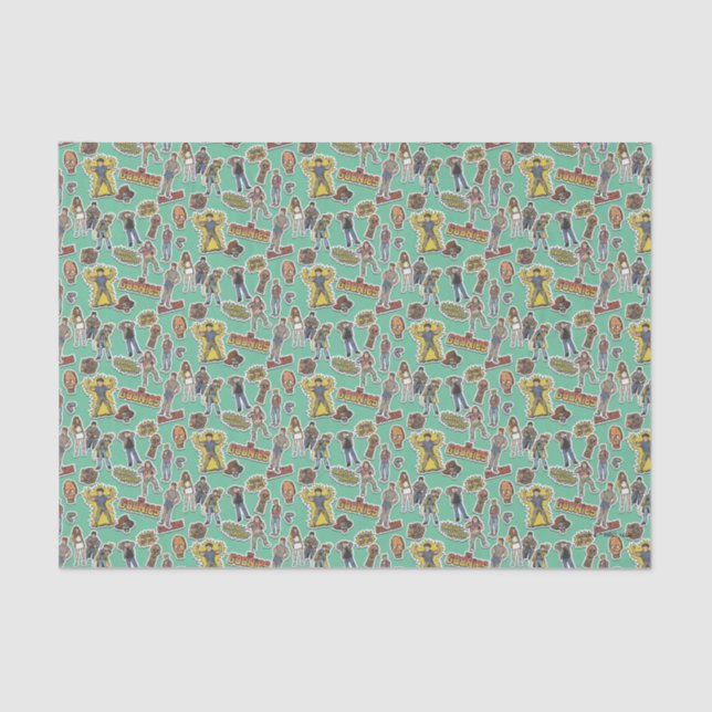 Papel De Seda O padrão do adesivo retrô das gonhetas (Frente )