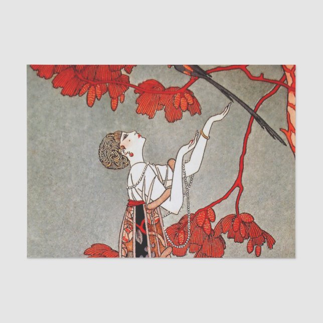 Papel De Seda O Pássaro Inconstante por George Barbier (Frente )