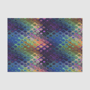 Papel De Seda O pavão retro telha o verde roxo azul iridescente