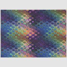 Papel De Seda O pavão retro telha o verde roxo azul iridescente