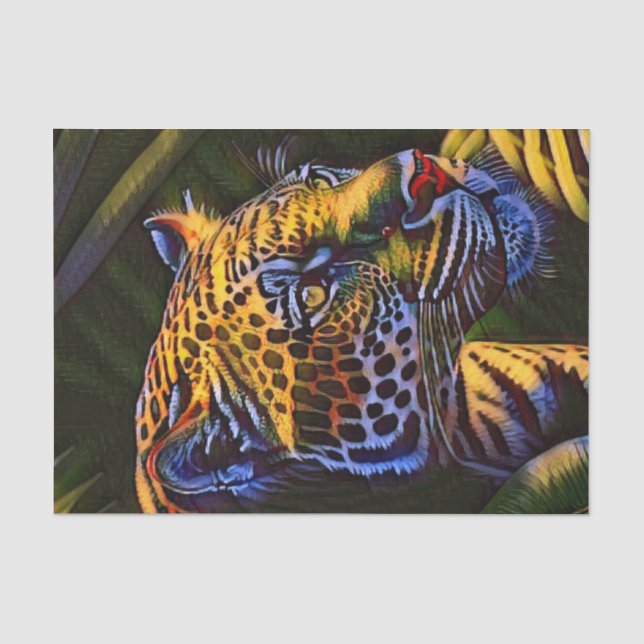 Papel De Seda O Poderoso Jaguar Um Predador Da Selva (Frente )
