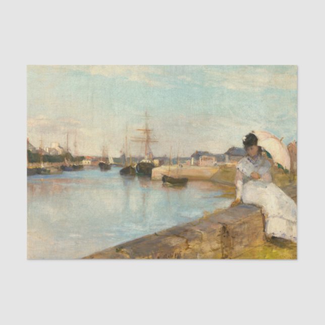 Papel De Seda O porto em Lorient por Berthe Morisot (Frente )