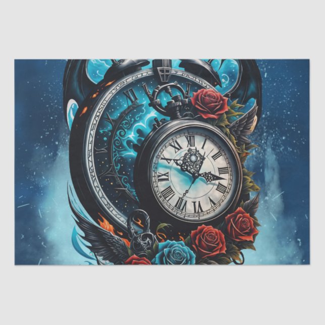 Papel De Seda O Relógio Na Mista do Infinito. (Frente )