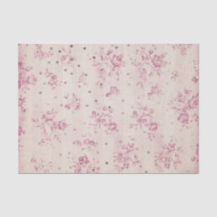 Papel De Seda O rosa pastel boémio listra bolinhas florais