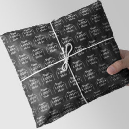 Papel De Seda O seu logotipo aqui é um padrão preto e branco mod