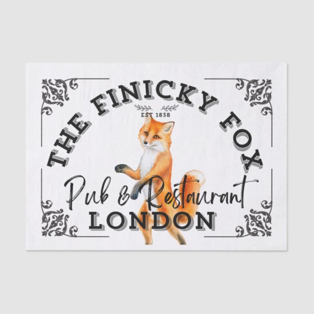 Papel De Seda O Sinal Finicky Fox - British Pub (Frente )