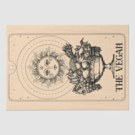 Papel De Seda O Vegan estilizado sol gravado frutas abundantes