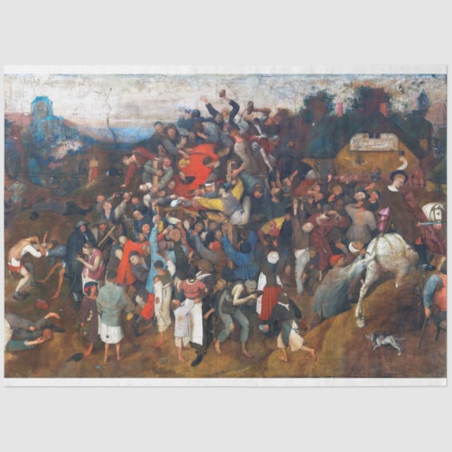 Papel De Seda O Vinho do Dia de Martin Santo, Pieter Bruegel (Frente )
