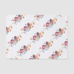 Papel De Seda O vintage elegante floral aumentou