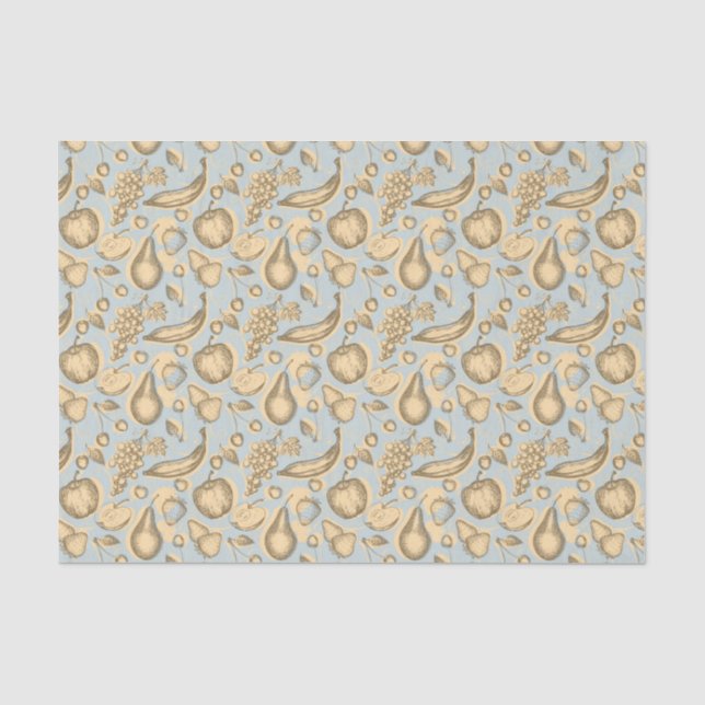 Papel De Seda O vintage frutifica teste padrão (Frente )