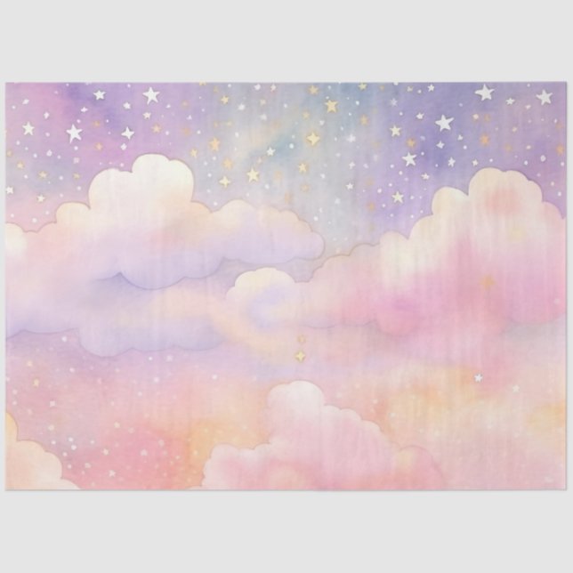 Papel De Seda O Whimsical Pastel Cloud Series Design 1 (Frente )
