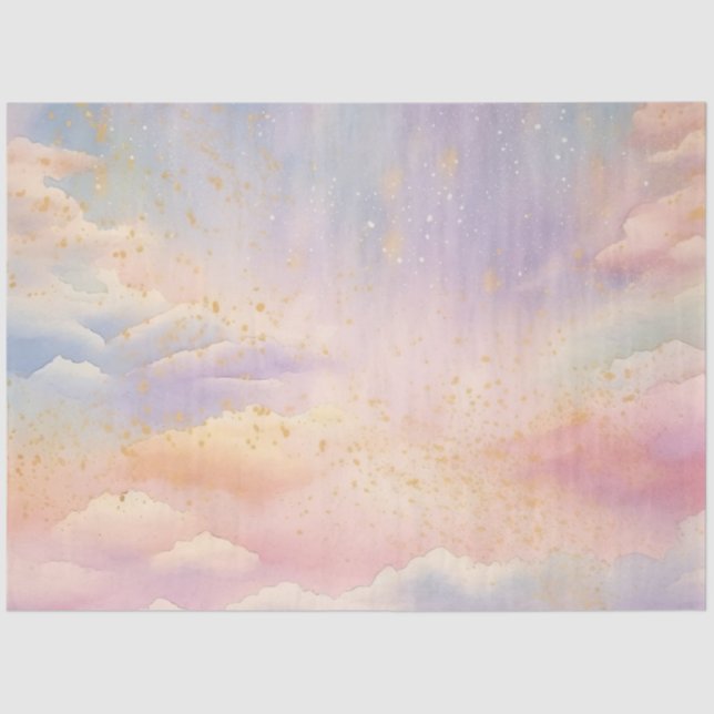 Papel De Seda O Whimsical Pastel Cloud Series Design 5 (Frente )