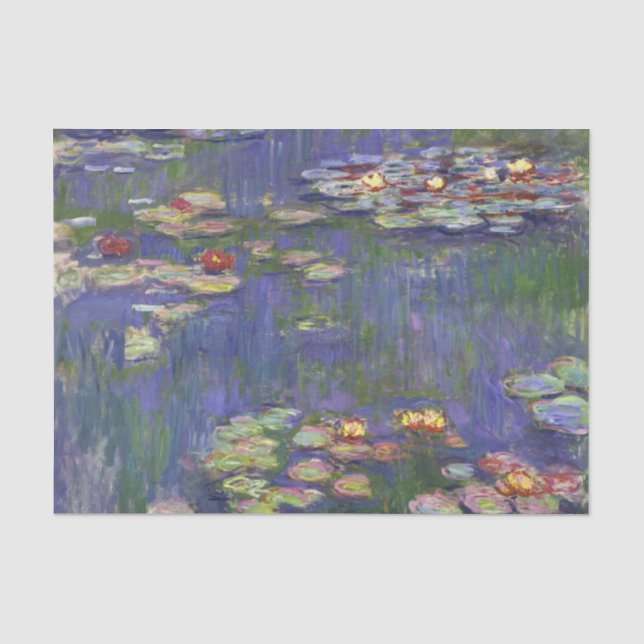 Papel De Seda Obra-Prima de Monet Ninféias Pintura (Frente )