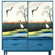 Obras-primas de Hiroshige de gruas