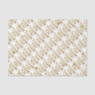 Papel De Seda Obrigado Dourado dos confetes do impressão da