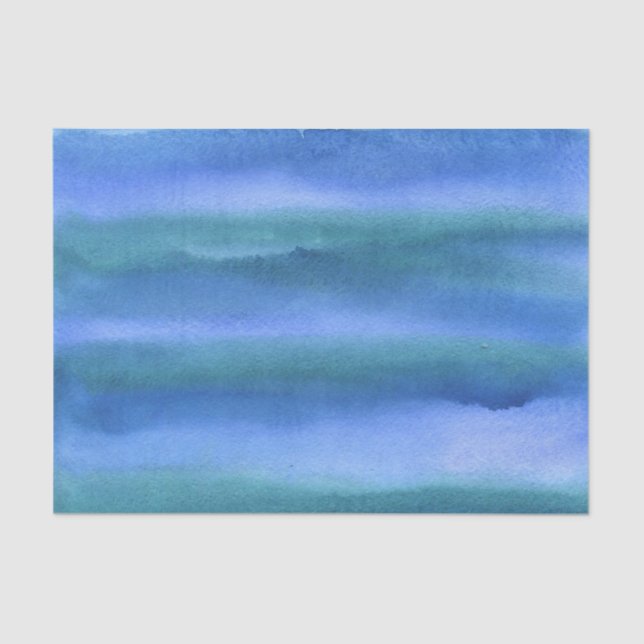 Papel De Seda Oceano Azul - Cor da Água Verde (Frente )