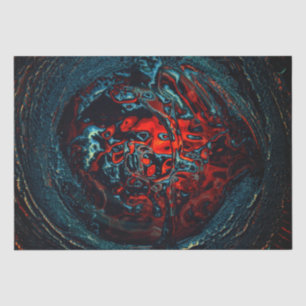 Papel De Seda Oceano Inferno - Brilho Vermelho