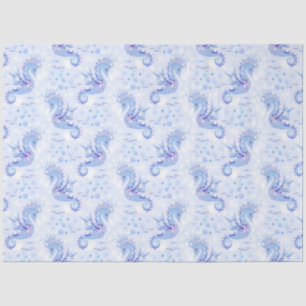 Papel De Seda Oceano Náutico de Lavanda Azul Doce 