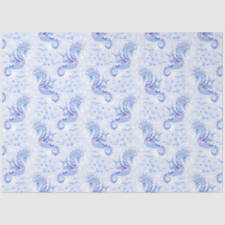 Papel De Seda Oceano Náutico de Lavanda Azul Doce 