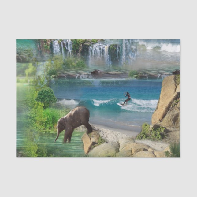 Papel De Seda Oceanos e Rios Mundiais, Lagos e Atividades Esport (Frente )