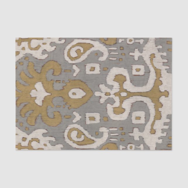 Papel De Seda Ochre Ikat I (Frente )