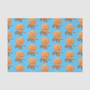 Papel De Seda Octopus De Cartoon Bonito Com Impressão De Madeira